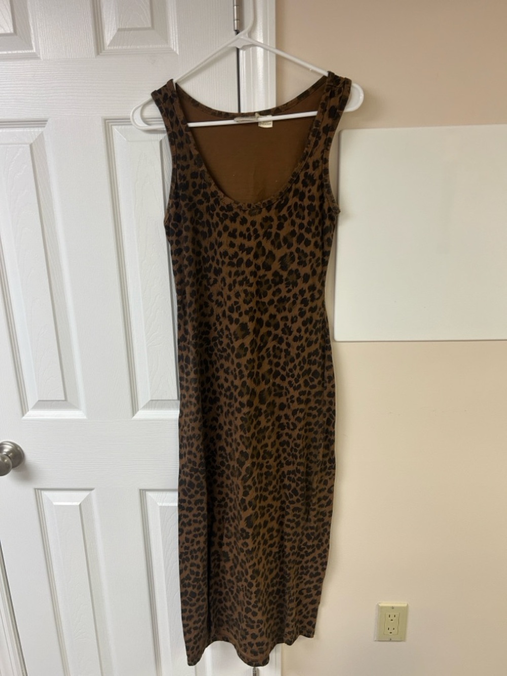 Vtg Newport News Leopard Cotton Maxi Dress